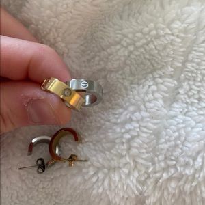 Earrings (silver and gold)